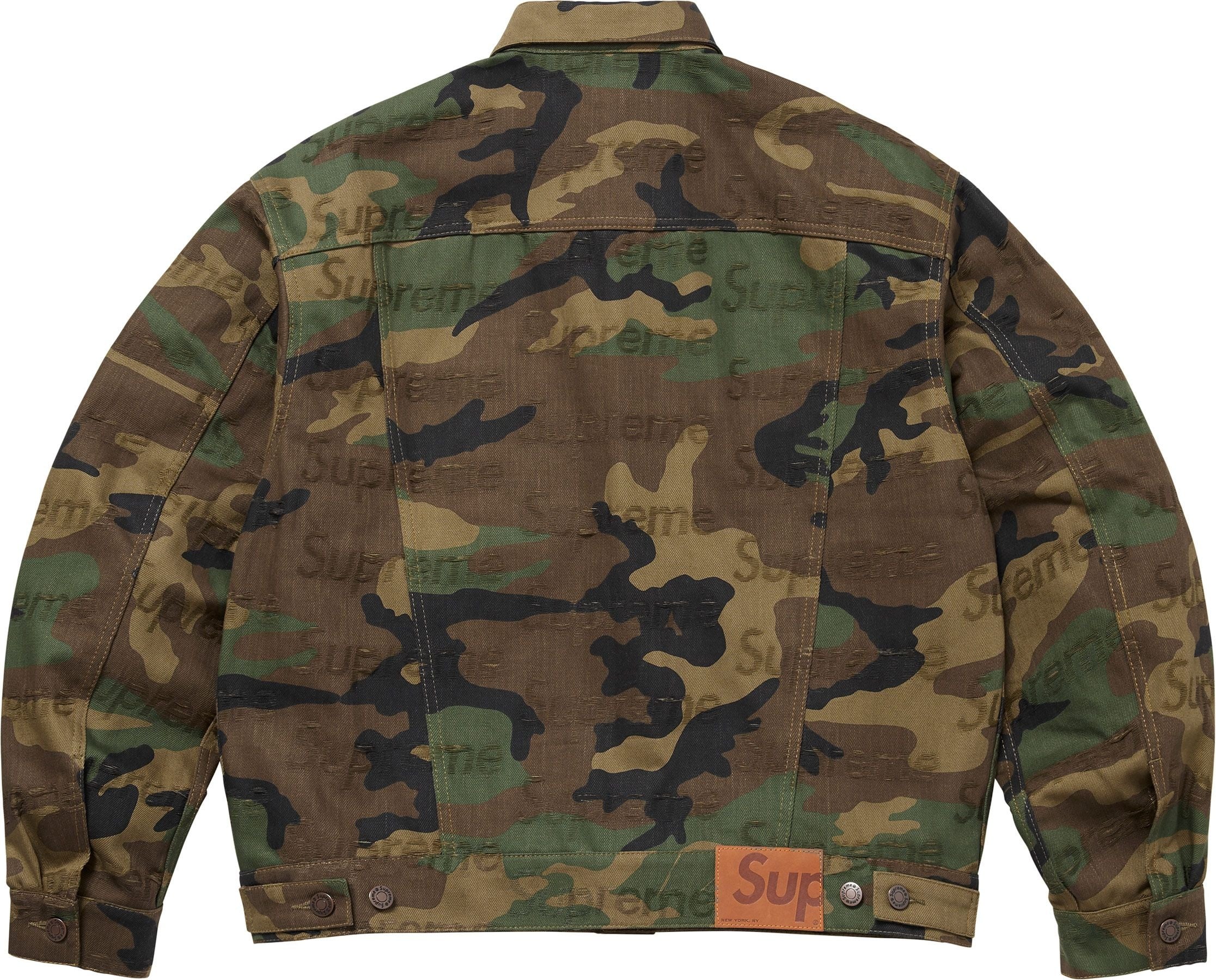 Jacquard Logos Denim Trucker Jacket view 11